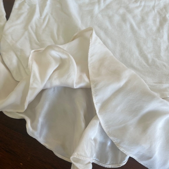 REBECCA TAYLOR Layered Look Exposed Seam Silk Ruffle Hem Long Sleeve Tee Top L - Picture 4 of 9